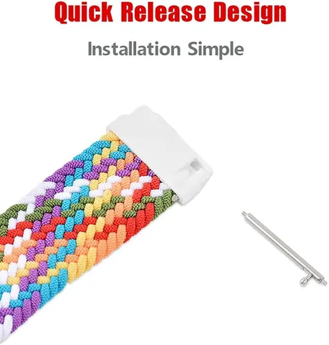 Vista 3 de Correa para Samsung Galaxy Watch 4/5/6 - 20/22mm Correa de Nylon Trenzada Elástica Solo Loop para Galaxy Watch 46mm/Gear S3/3 45mm