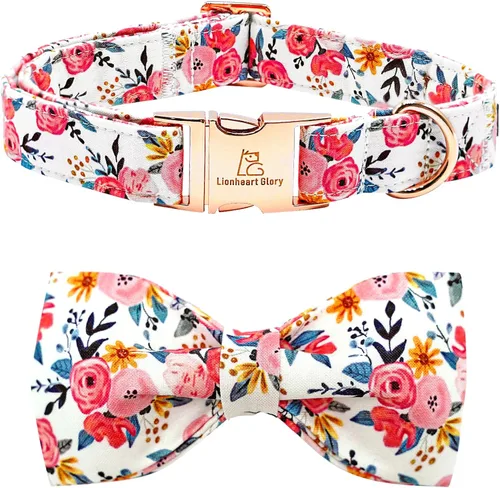 Vista 7 de Lionheart glory - Collar de perro de San Valentín, collares para perros con lazo, collares para mascotas ajustables con lazo para perros pequeños