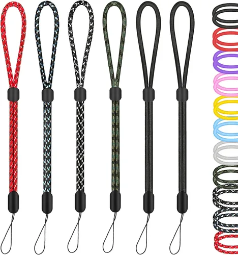 Vista 13 de Hukado Correa de mano para muñeca, paquete de 6 correas ajustables de nailon de 8 pulgadas, llavero para funda de teléfono celular, AirPods Pro 2