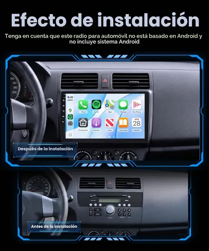 Vista 3 de Rimoody Estéreo de coche Android 4G+64G para Suzuki Swift Radio 2005-2010