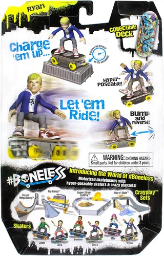 Vista 2 de NSI Toys #Boneless Super-Charged Mini Toy Stunt Skateboard with Poseable Skater Action Figure