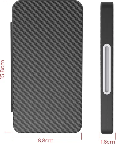 Vista 5 de HEIYING Game Card Case for Switch&Switch OLED Game Card or Micro SD Cards,Carbon Fibre Surface Processes Design Switch Game Card Case with 24 Game