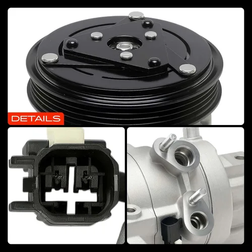 Vista 9 de A-Premium Compresor de aire acondicionado con embrague compatible con Ford Mustang 3.7L 2015-2017, con compresor DKS17D, 4 ranuras