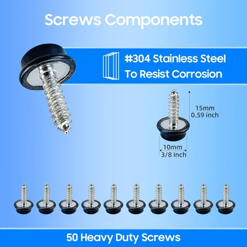 Vista 4 de Kit de broches de lona, broches de acero inoxidable de grado marino para cubierta de barco - Kit de broches para cubierta de barco de 3/8" broches