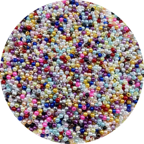 Vista 12 de 1800 cuentas de perlas de 0.157 pulgadas con agujero redondo suelto Luste Craft Beads para decoración del hogar, rellenos de jarrones, manualidades