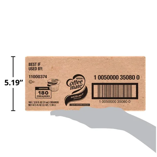 Vista 6 de Nestle Coffee Mate - Crema de café, avellana, crema líquida individual, caja de 180