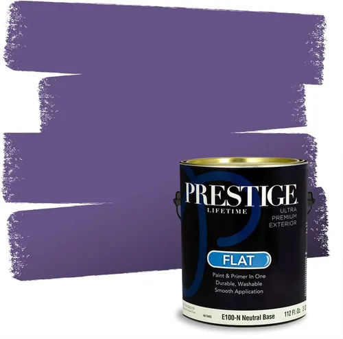 Vista 99 de PRESTIGE Pinturas de pintura interior e imprimación en uno, 1 galón, plano, combinación comparable de Sherwin Williams* Kimono Violet*