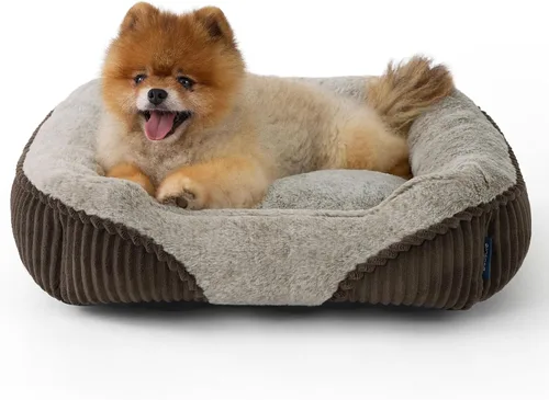 Vista 2 de Bedsure Cama lavable para perros pequeños y gatos - Rectangular de felpa esponjosa para gatitos y cachorros, cómoda de felpa de pana y parte
