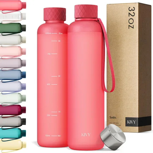 Vista 62 de KIVY Botella de agua delgada de 22 onzas [ligera e inastillable] – Botella de agua reutilizable de Tritan – Botella a prueba de fugas para mujeres