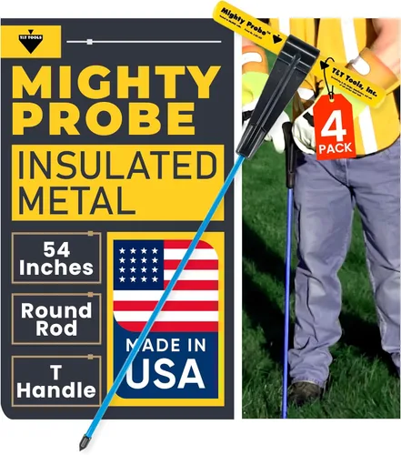 Vista 8 de T&T Tools - Sonda poderosa sonda de metal aislada de 36 pulgadas, varilla redonda de metal de 3/8 pulgadas, diseño resistente para fácil penetración