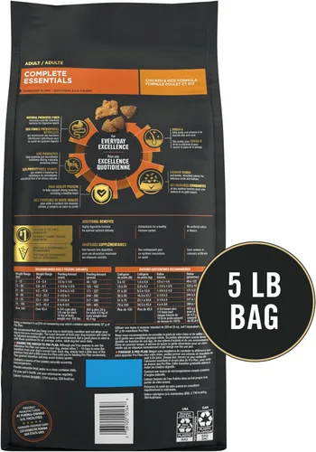 Vista 10 de Purina Pro Plan Complete Essentials - Alimento seco para perros con mezcla triturada de pollo y arroz, fórmula seca con probióticos para perros, 5