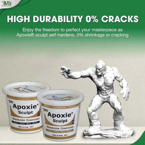 Vista 8 de Arcilla epóxica natural Apoxie Sculpt 4 libras Arcilla Epoxi Blanca