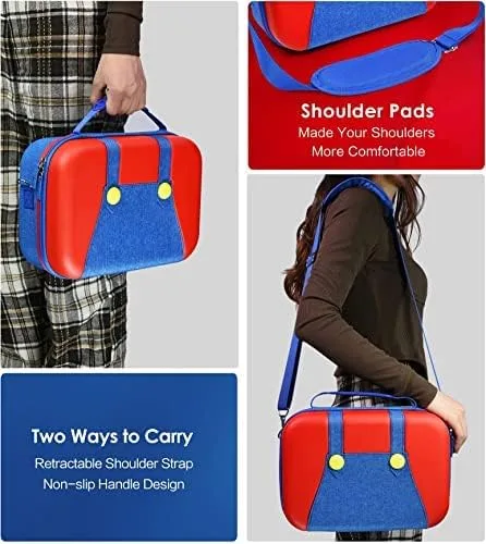 Vista 5 de iVoler Funda de almacenamiento de transporte para Nintendo SwitchSwitch OLED, bolsa de mensajero dura protectora de viaje suave, forro suave, 18