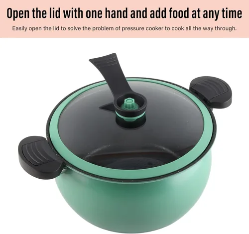 Vista 3 de Micro olla a presión utensilios de cocina de cocción rápida, 12.2 x 11.0 * 6.7 in utensilios de cocina antiadherentes para microondas, olla