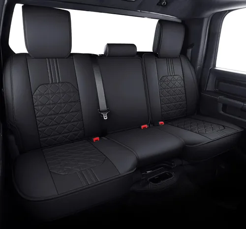 Vista 16 de YIERTAI - Fundas de asiento para Dodge RAM, camionetas 2009-2026, 1500/2500/3500HD, Set completo, solo para asientos delanteros, de doble cabina
