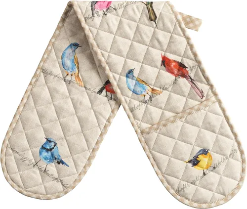 Maison d' Hermine - Guante de horno doble de 7 x 35 pulgadas, con bucle, 100 % algodón, resistente al calor, cocinar, sartenes, hornear, microondas,