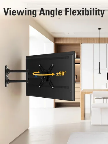 Vista 4 de Mounting Dream Soporte giratorio e inclinable para TV con certificación UL para la mayoría de televisores de 13 a 42 pulgadas, soporte de pared