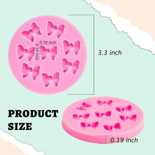 Vista 7 de YunKo W0770 8 Mini Arcos Silicona Fondant Moldes Chocolate Azúcar Candy Cake Pop Bow Craft Molds DIY Cake Decoración