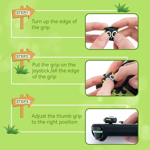 Vista 4 de GeekShare Bonitas tapas de silicona para el pulgar Joycon, funda de joystick compatible con Nintendo SwitchOLEDSwitch Lite, 4 unidades, la serie HEI