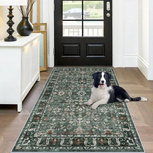 Vista 27 de Alfombra de pasillo lavable de 2 x 3: alfombras antideslizantes con parte trasera de goma, alfombra de cocina suave, alfombra pasillo estilo granja