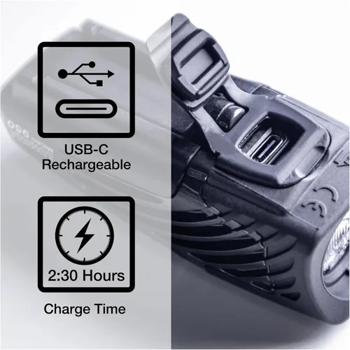 Vista 7 de NiteRider Lumina Micro - Luz delantera recargable USB-C de 950 lúmenes – 5 modos de luz LED compacta, IP64 impermeable para ciclismo de carretera