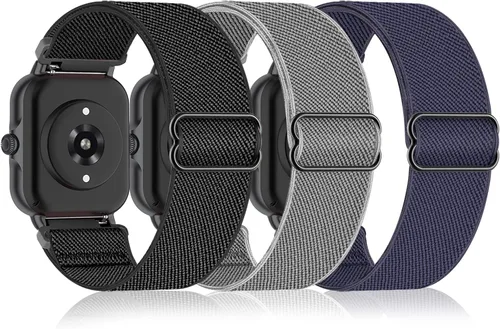 Bolesi Paquete de 3 correas elásticas de nylon compatibles con Amazfit Bip 5/Bip 6/Balance 2/Balance/GTR 4/3 Pro/3/2/2e/47mm, correas de repuesto