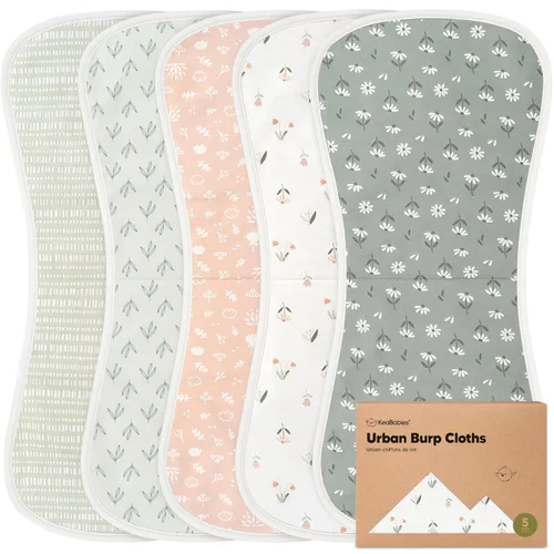 Vista 22 de Paños orgánicos para eructos para bebés niños y niñas - Paquete de 5 paños de algodón súper absorbentes para eructar para bebés, trapos suaves