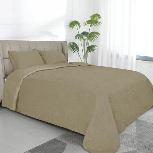 Vista 20 de Easy-Going - Juego de colcha reversible con 2 fundas de almohada, tamaño matrimonial/queen, colcha suave, resistente al agua y a las manchas