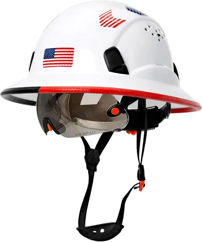 Vista 14 de Cascos De Construcción de ala completa Cascos de seguridad aprobados por OSHA con visera transparente - Casco de seguridad de construcción ventilado