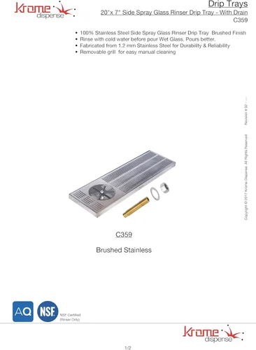 Vista 2 de Enjuagadora con spray lateral, 7 por 20", acero inoxidable