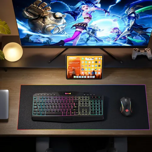 Vista 8 de Redragon S101M-KS Combo de teclado y mouse para videojuegos inalámbrico con Tri-Mode, teclado RGB y mouse para juegos de 4800 DPI, 10 teclas