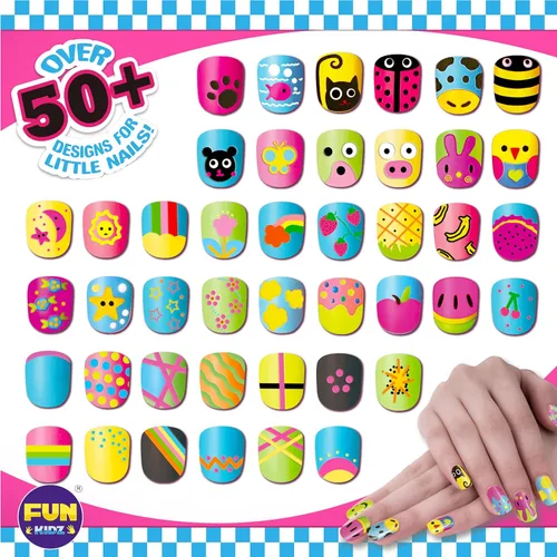 Vista 3 de FunKidz - Kit de esmalte de uñas para niños de 7 a 12 años, kit combinado de bolígrafos de uñas para niñas, juego de estudio de arte de uñas pelable