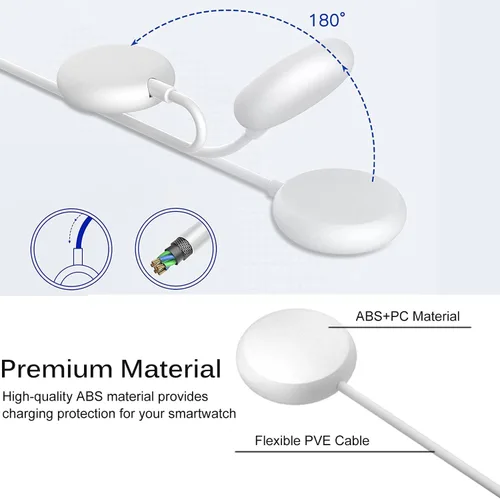Vista 3 de Miimall Compatible con el cable de carga de Google Pixel Watch, base de carga portátil para Pixel Watch, repuesto magnético TYP-C cable de carga