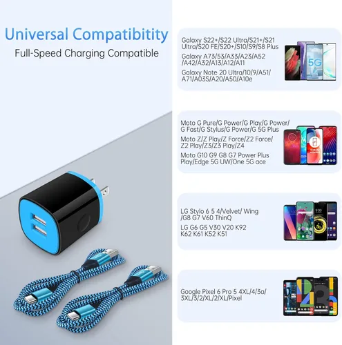 Vista 7 de Cargador de teléfono Android de carga rápida para Samsung Galaxy A17 A16 A07 S25 Plus S25 Ultra S24FE S24 Ultra S23FE A35 A15 A14 A13 A53 A54 S22