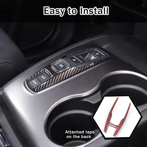 Vista 5 de Marco de Botón de Palanca de Cambios Trim para Honda Pilot 2016-2022/ Ridgeline 2020-2023/ Passport 2019-2023, Material ABS Cubierta del Panel
