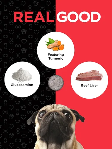 Vista 5 de Horbaach Glucosamina para perros 150 masticables Suplemento de cadera y articulaciones con condroitina y MSM Sin OMG, sin gluten por River