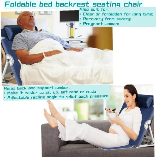 Vista 4 de Jarler Silla de cama con soporte para respaldo de cama, respaldo ajustable, asiento de lectura, soporte de 6 grados para sentarse en la playa