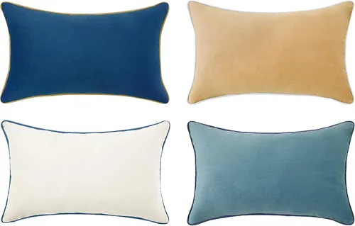 Vista 20 de MONDAY MOOSE - Juego de 4 fundas de cojín decorativas de terciopelo suave, diseño moderno de doble cara; mezcla y combina, rellenos de almohada