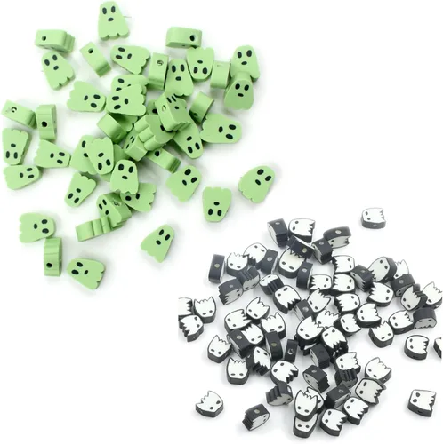 Vista 23 de 100 piezas de cuentas de arcilla polimérica Heishi espaciadoras mixtas, suministros para hacer pulseras, pendientes, collares de bricolaje