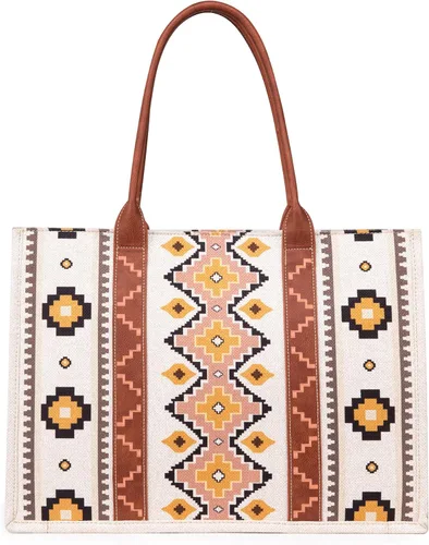 Vista 5 de Wrangler Aztec Tote Bag for Women Boho Shoulder Purses and Handbags