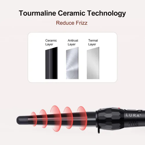 Vista 5 de Rizadora de cabello para mujeres, onduladora de cabello, rizador voluminizador con placas de cerámica de aluminio, herramientas de peinado con doble