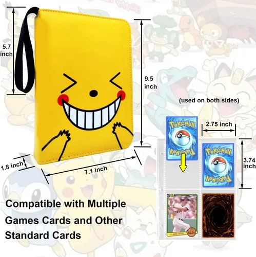 Vista 4 de MARVIA - Carpeta de tarjetas de Pokémon, 4 bolsillos, 55 mangas, se ajusta a 440 tarjetas, carpeta de tarjetas de intercambio, carpeta