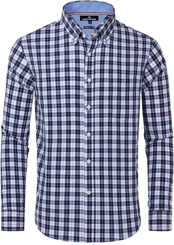 Vista 32 de Alimens & Gentle - Camisas a cuadros con botones para hombre, camisas de vestir de manga larga, de algodón, corte estándar