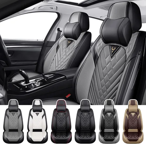 Vista 22 de Fundas de Asiento de Coche para Nissan Altima 2000-2026, Funda de Asiento Completa de Piel Nappa Impermeable, Protector de Asiento Automotriz Negro