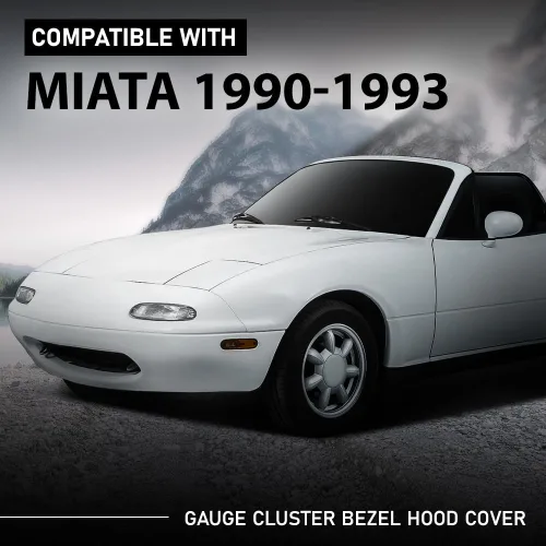 Vista 2 de G-PLUS Borde de bisel del clúster de indicadores Capucha Compatible con Mazda Miata 1990-1993 Reemplazo de bisel del tablero para NA01-55-420B-00