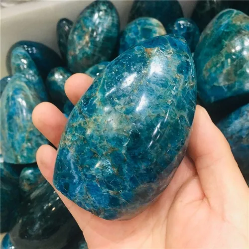 Vista 4 de for 400-1kg Natural Crystal Blue Apatite raw Stone Grinding Placed Large Specimen Stone Crystal Blue ore Collection Teaching Piedras decorativas