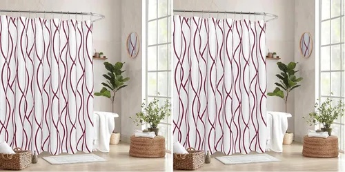 Vista 28 de Biscaynebay - Cortinas de tela texturizada a cuadros para baño
