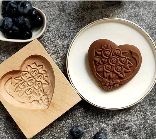 Vista 31 de Molde de Galletas de Madera Tallada con Pájaro - Cortador de Galletas de Jengibre DIY con Prensa de Relieve