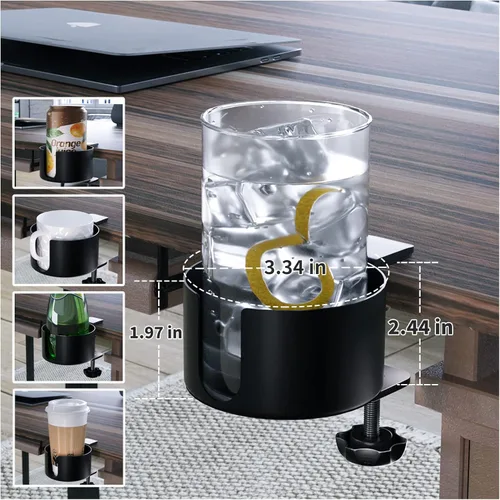 Vista 3 de OOKUU - Portavasos antiderrames para escritorio o mesa, accesorios de escritorio resistentes y duraderos, fácil de instalar, suficiente