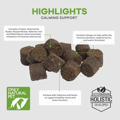 Vista 4 de Only Natural Pet - Just Relax - Masticables suaves calmantes a base de hierbas para perros Tratamientos naturales para aliviar la ansiedad, ayuda